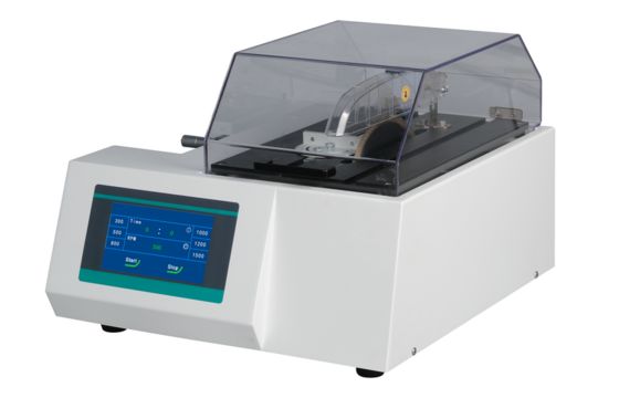 China Gravity Feed Low Speed Precision Cutting Machine HQG-200B with Cutting Capacity 50mm supplier