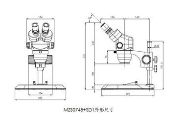 High Eye Point Trinocular Stereo Microscope , Stereo Dissecting Microscope Wide Field Eyepiece supplier