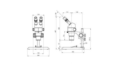 Trinocular Head Parallel Stereo Industrial Microscope 8x To 50x Magnification supplier