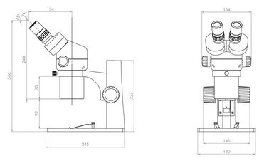 Trinocular Stereoscopic Industrial Microscope Coaxial Illumination Magnification 18X - 65X supplier